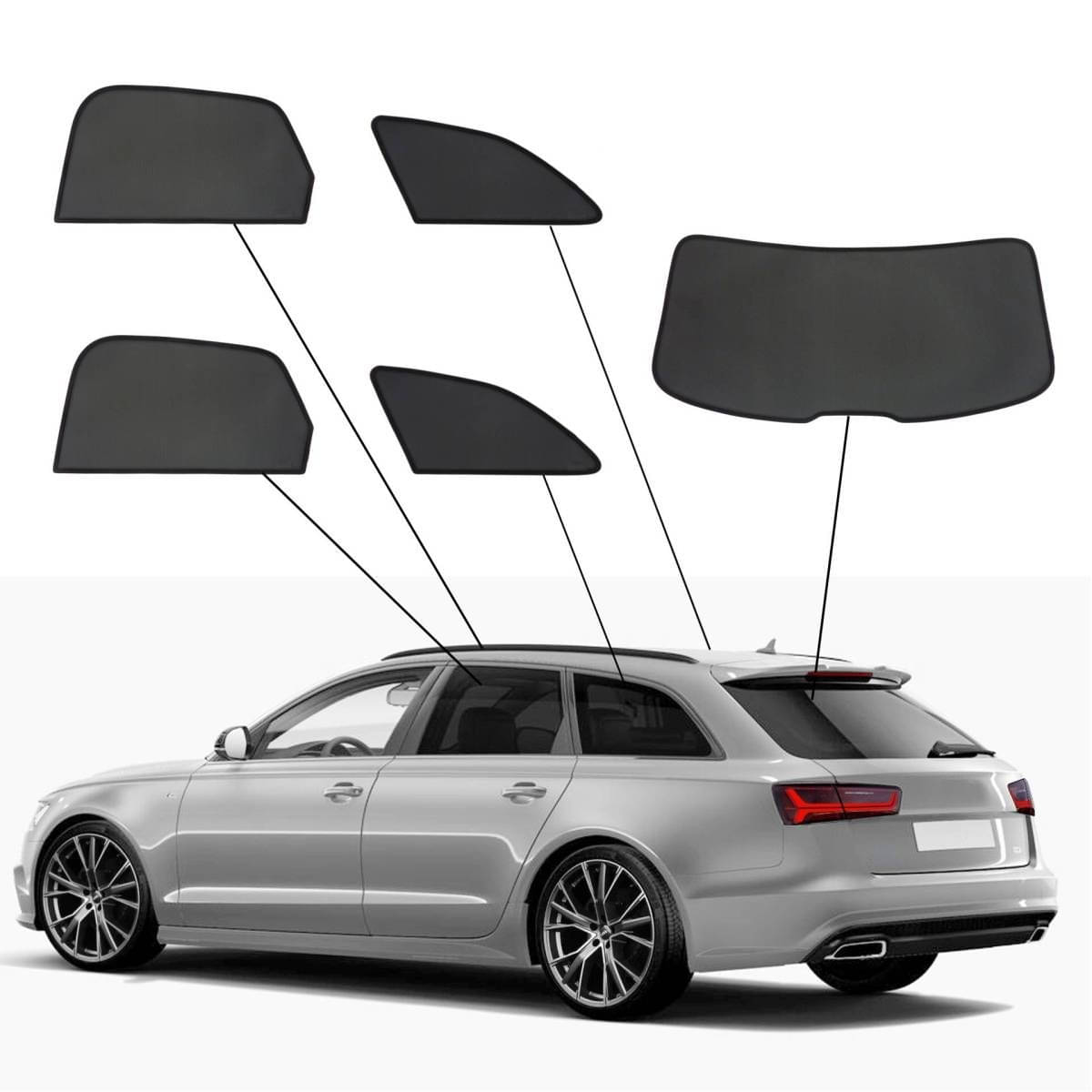 WINDESA SunClip Sonnenschutz - Sichtschutz Audi A6 Avant Bj. 2011-2018 Set ABC - sun-10468abc