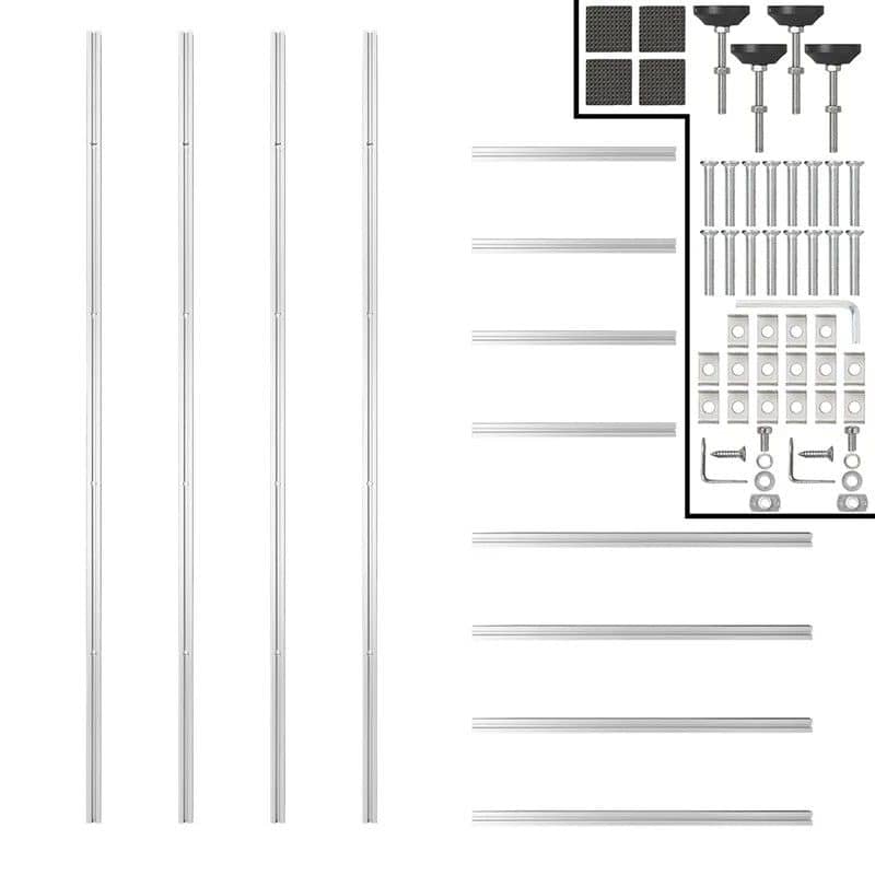 ProPlus Aufbewahrungssystem Aluminium fuer Wohnmobilgarage – Basispaket mit 3 Faechern- 65 x 41 x 144 cm- 230400