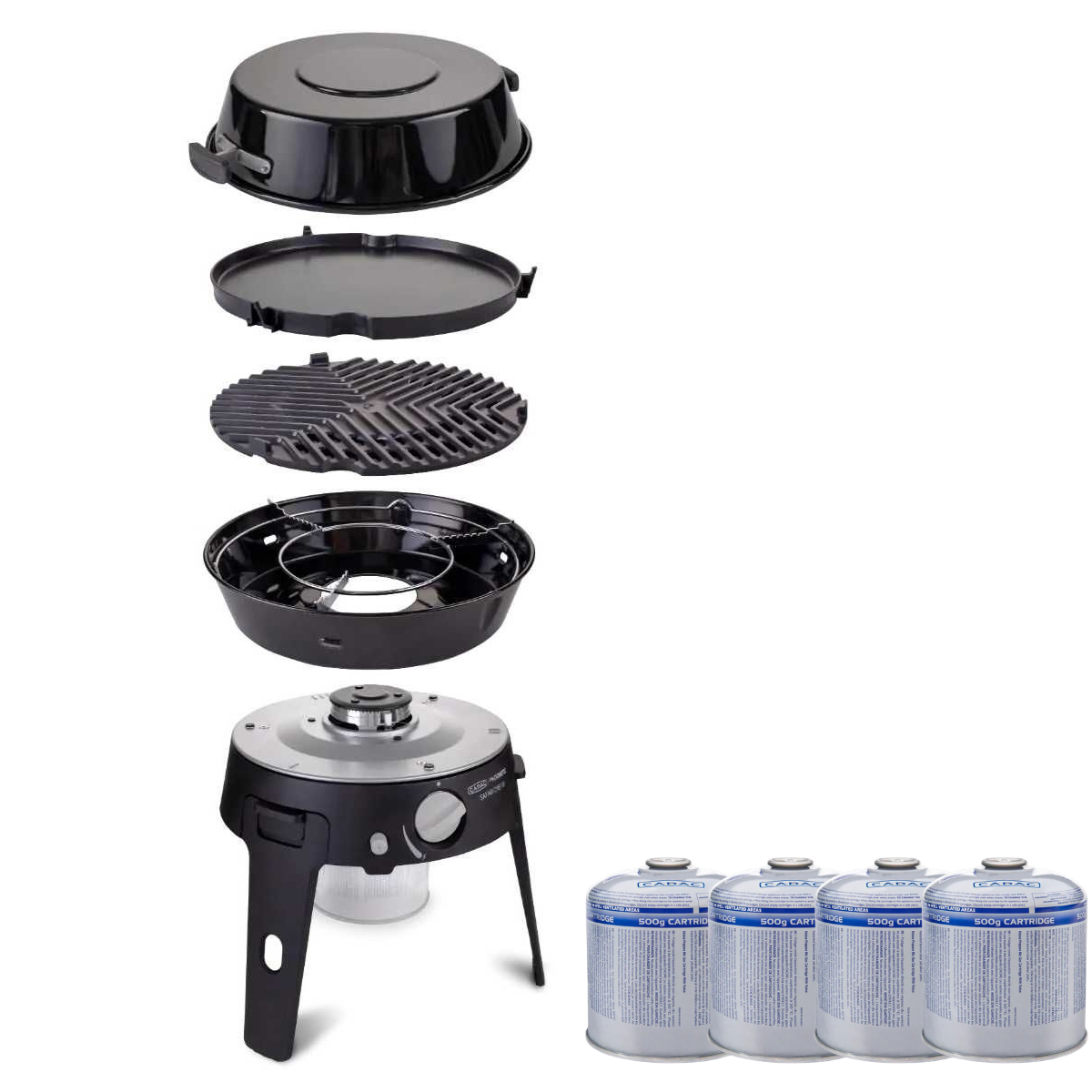 CADAC Safari Chef 30 HP Deluxe inkl. Schraubkartusche 500 g 4er-Set - 6546C-10-EU CA500-N