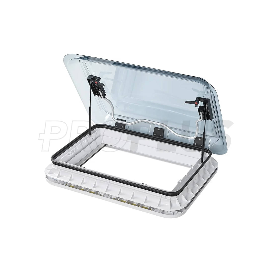 ProPlus Dachhaube 700x500 mm, Dachstärke 25-60 mm, ohne Zwangsbelüftung, mit LED, Transparent ProPlus Dachhaube 700x500 mm- Dachstaerke 25-60 mm- ohne Zwangsbelueftung- mit LED- Transparent 610910