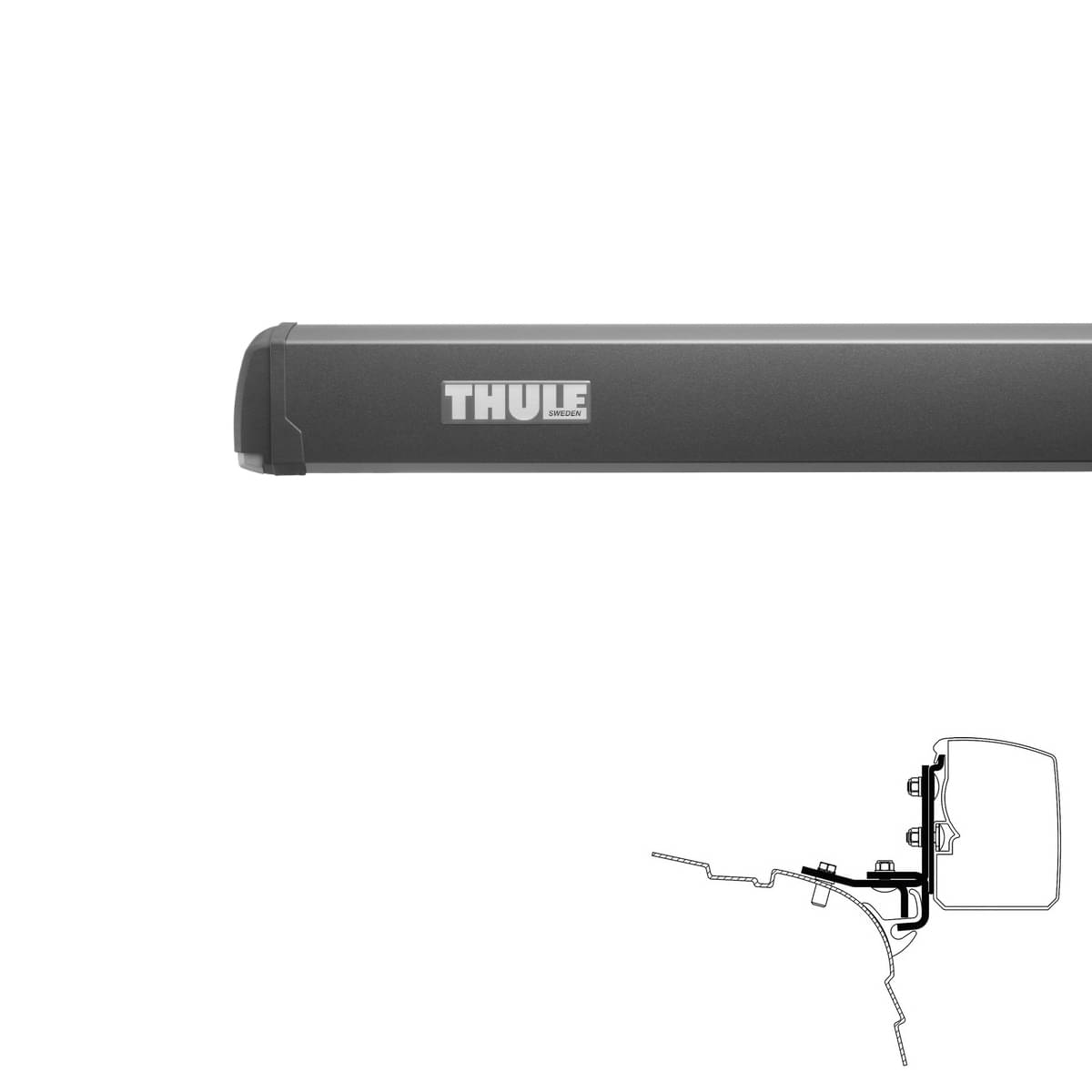THULE Omnistor Markise 3200 300 cm Gehaeuse anthrazit Tuch Mystic-Grau - 303018