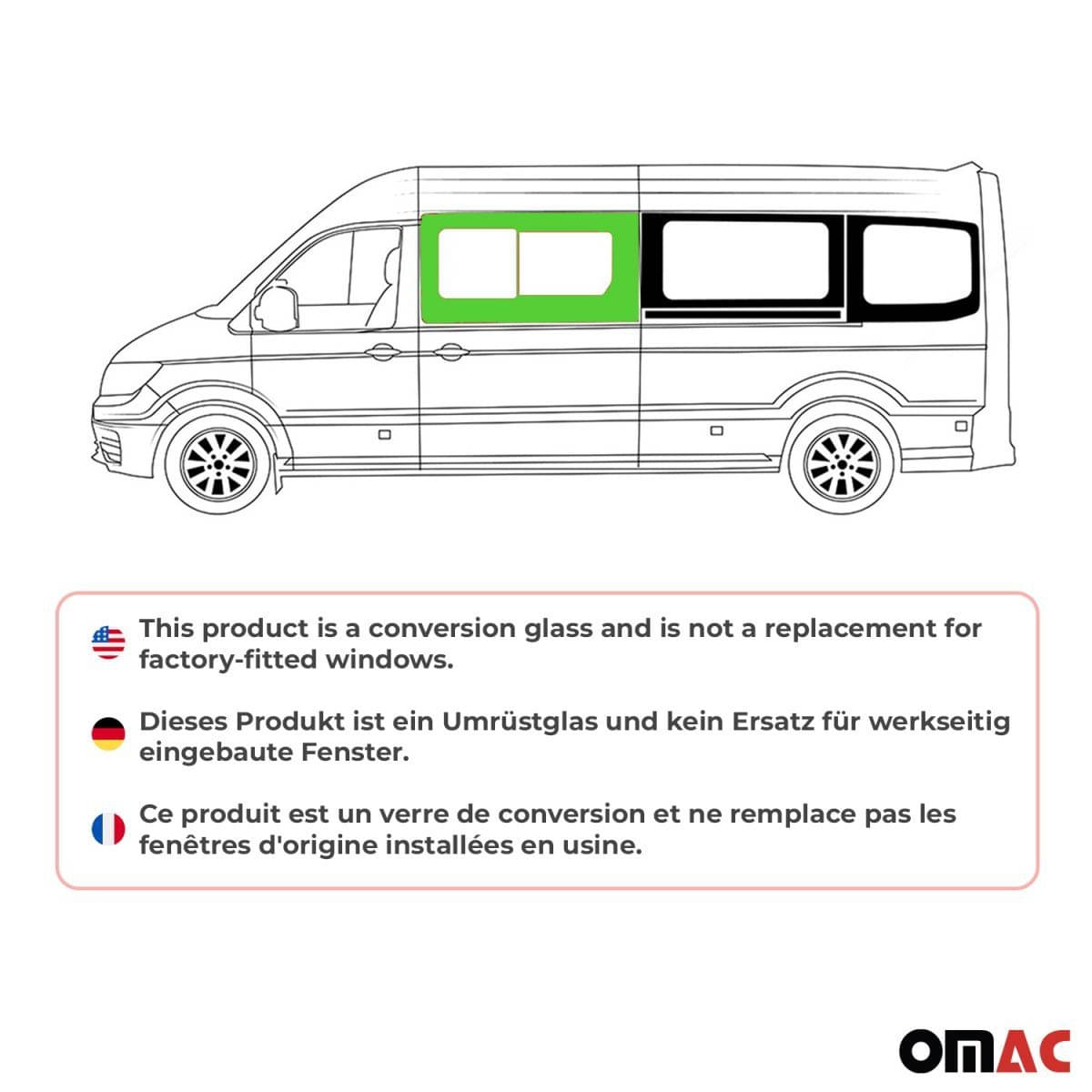 OMAC Seitenfenster Schiebefenster VW Crafter L2 ab Bj. 2017 Schiebetür Links OMAC Seitenfenster Schiebefenster VW Crafter L2 ab Bj. 2017 Schiebetuer Links - 7556405-1FSDSL