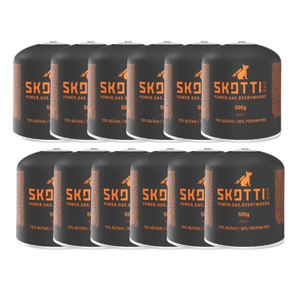 SKOTTI Gas 500 g Gewindekartusche 12er Set