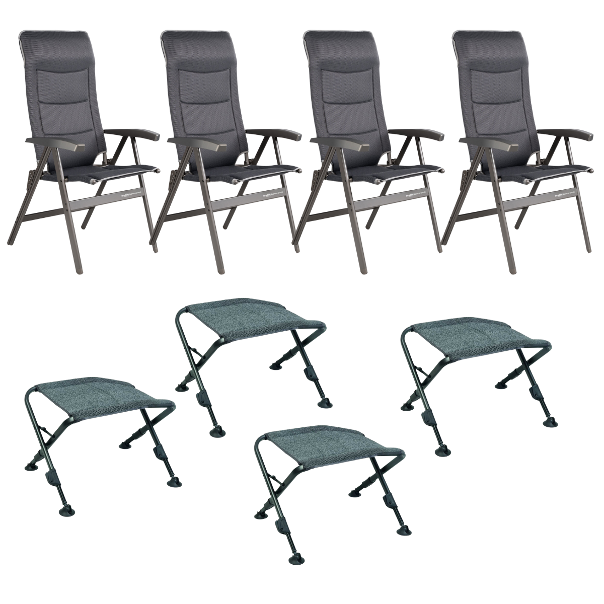 WESTFIELD Campingstuhl Noblesse Grande grey melange - Beinauflagen OBLIGE 4er-Set - 101-102 GM 101-806 GM