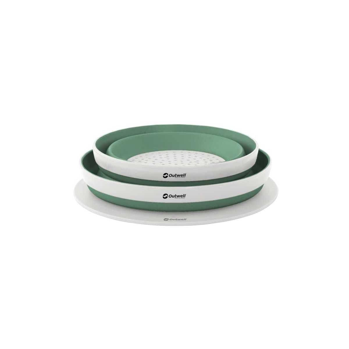 Outwell Collaps Schüssel & Sieb Set faltbar Shadow Green - geprüfte B-Ware Outwell Collaps Schuessel - Sieb Set faltbar Shadow Green - 651114