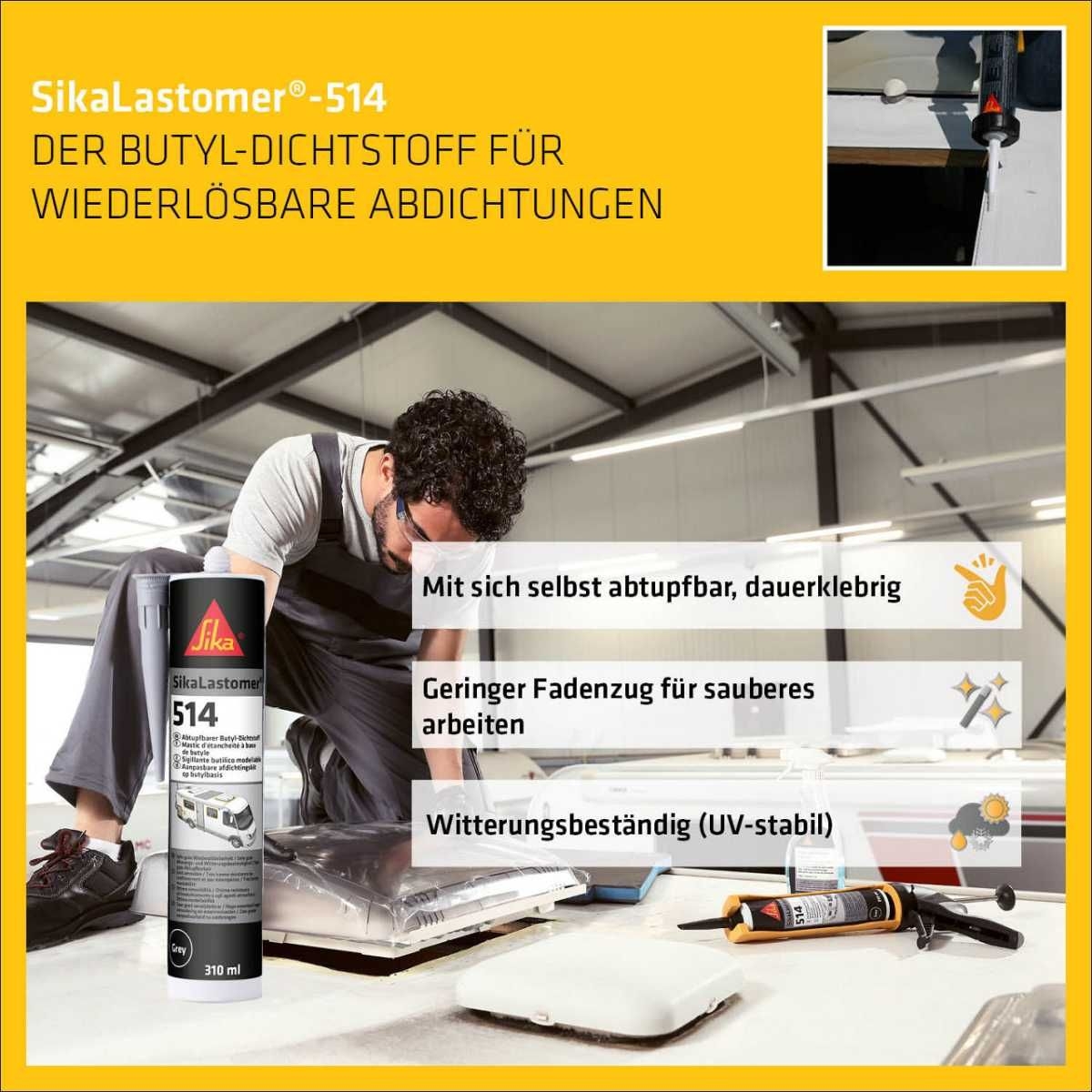 SIKA Butyldichtstoff SikaLastomer - 514 Grau 310 ml - 796946