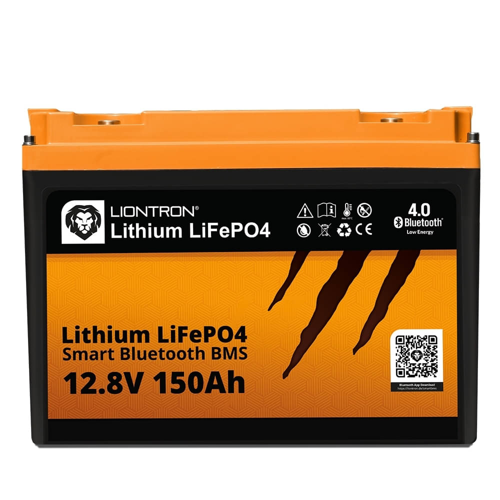 LIONTRON Lithium-Batterie LiFePO4 12-8V 150Ah Arctic Untersitz-Batterie LX Smart BMS mit Bluetooth - LIDUCSM12150LX-A
