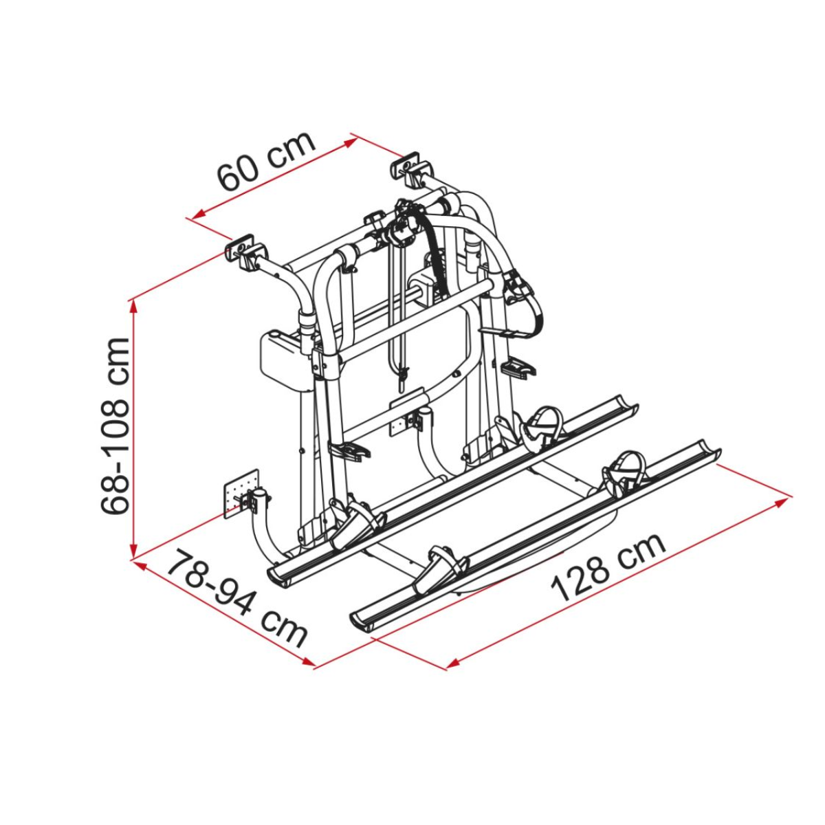 FIAMMA Carry Bike Lift 77 Deep Black Fahrradtraeger fuer 2 Fahrraeder - 02096-44A
