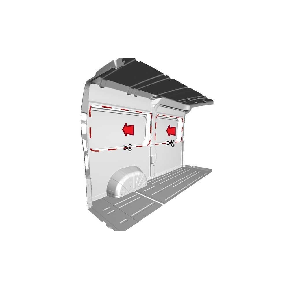 REIMO Seitenverkleidung Cover Plus Ford Custom kurzer Radstand ab Bj- 13- linke Seite- Grau- 2-tlg. - 400277