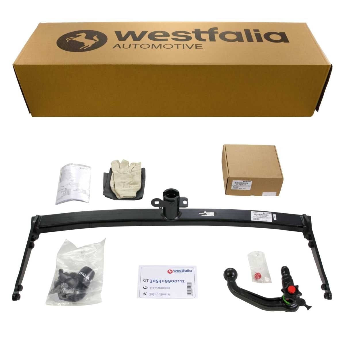 WESTFALIA Abnehmbare Anhaengerkupplung fuer VW Golf 7 Limo -BJ 06-14-06-20- T-Roc -07-17- Audi A3 -06-14-06-16- Q2 -11-16- Skoda Octavia 3- Seat Leon 3 -06-14-01-20- - im Set mit 13-pol. fahrzeugspezifischem Elektrosatz - 305409900113