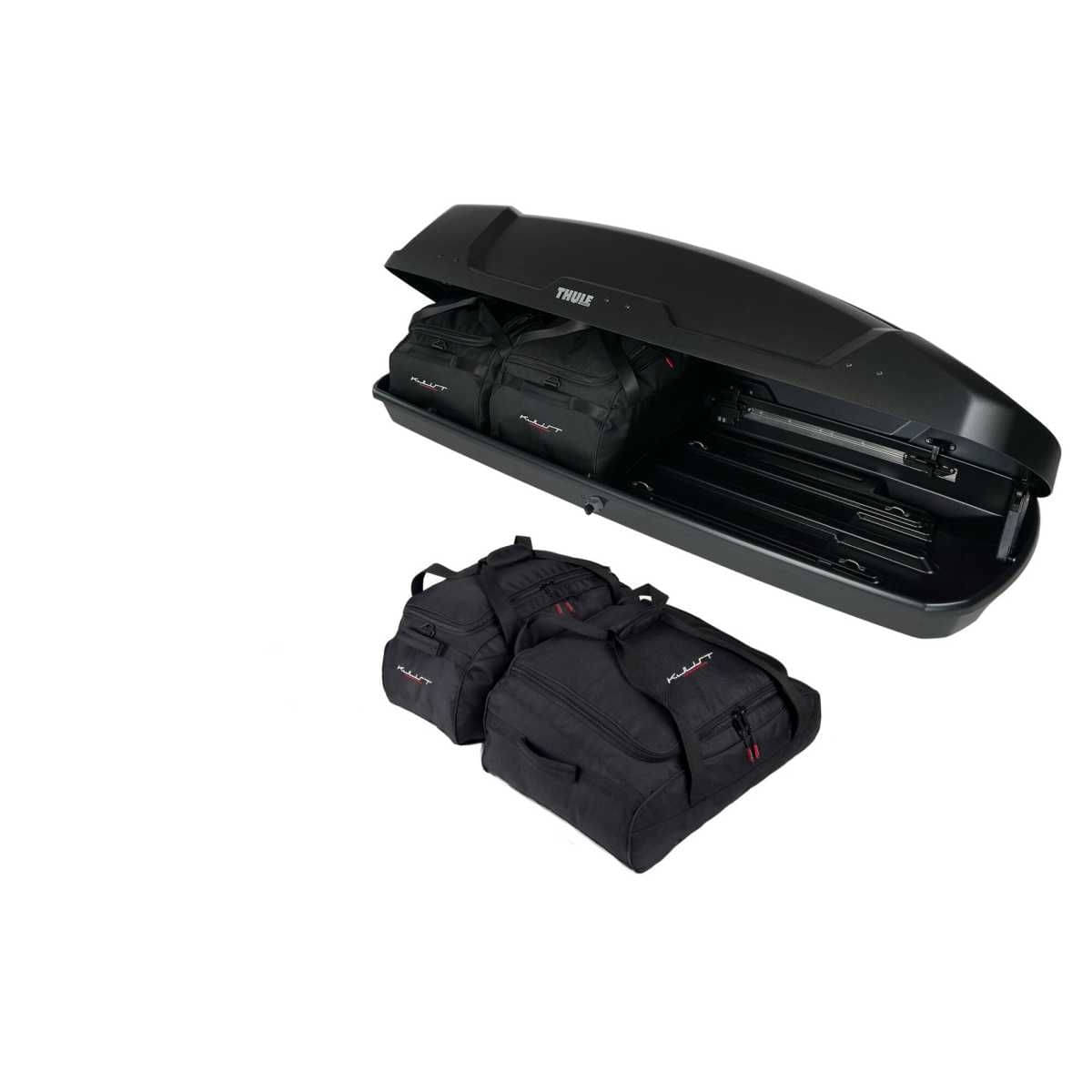 KJUST Dachboxen Taschen Set fuer Dachbox THULE FORCE XT SPORT 4er-Set - 13172