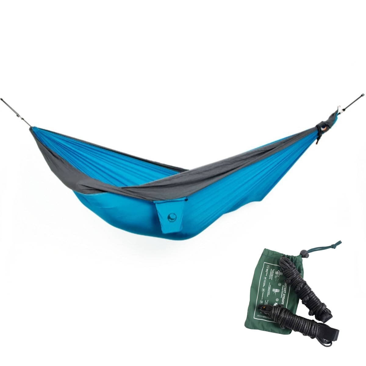 TICKET TO THE MOON Original Hammock Haengematte Aqua - Dark grey inkl. Lightest Straps - TMO1503 TMLSTRAP