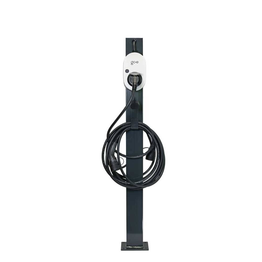 go-e Twin Standfuss MB anthrazit mit Kabelhalterung fuer go-e Charger Gemini - CH-20-20-03