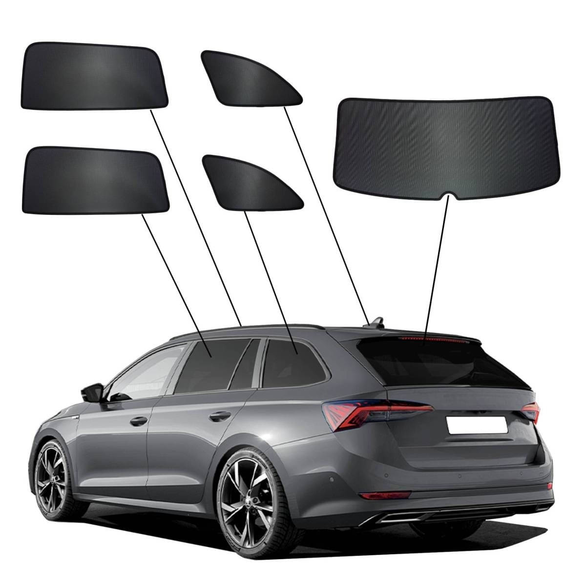 WINDESA SunClip Sonnenschutz - Sichtschutz Skoda Octavia ab Bj. 2020 Set ABC - sun-10409abc