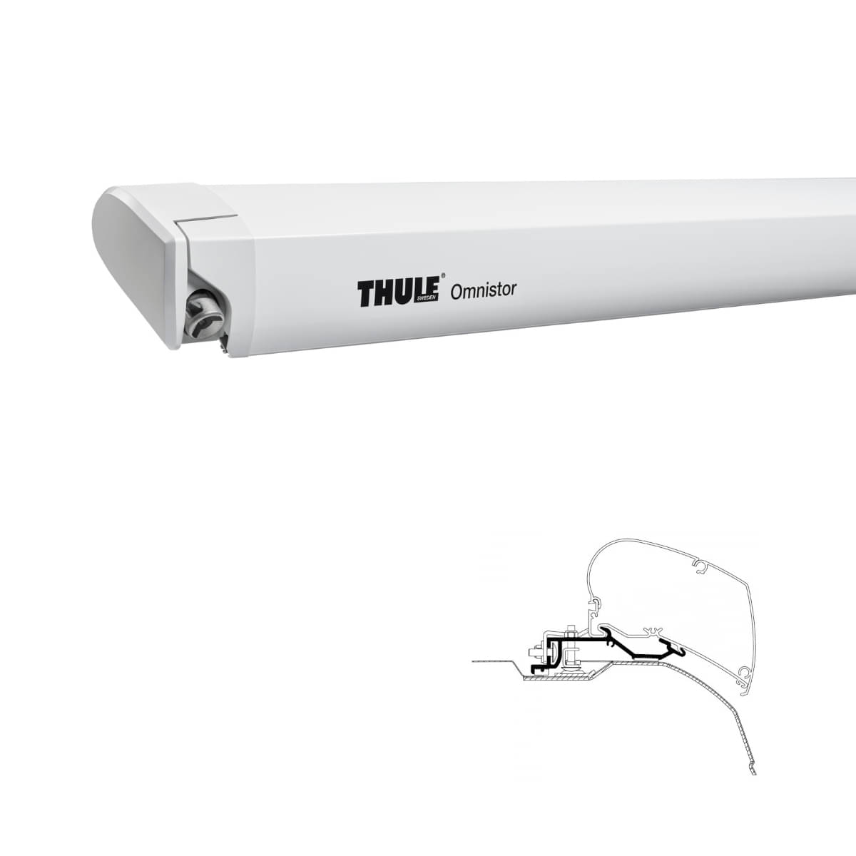 Thule Omnistor 6300 -2-60x2.00- - 302100 - Markise THULE Omnistor 6300 Mystic grau 260 cm Gehaeuse weiss