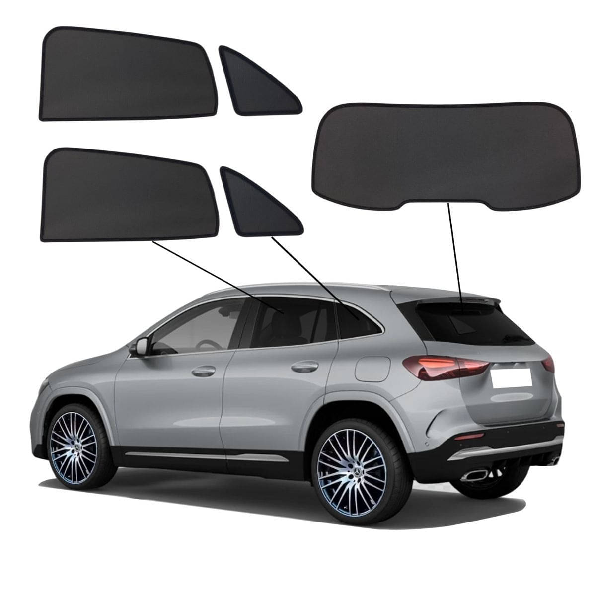 WINDESA SunClip Sonnenschutz - Sichtschutz Mercedes GLA H247 ab Bj. 2020 Set ABC - sun-10325abc