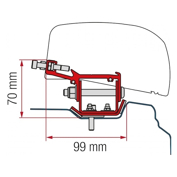 Markise FIAMMA F40 Van 270 cm Deep black inkl. Adapter Renault Trafic L2 - Opel Vivaro L2 ab Modelljahr 2014