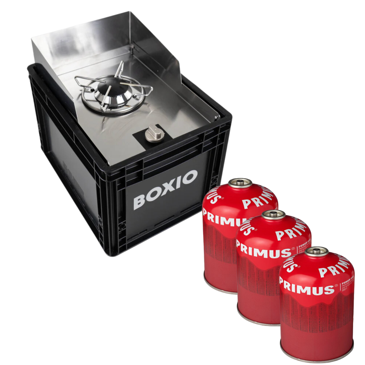 BOXIO COOK Campingkocher - PRIMUS Schraubkartusche Power Gas 450 g 3er-Set