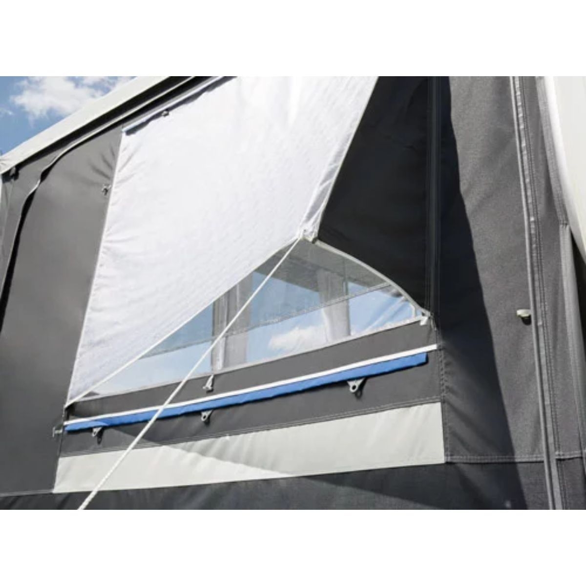 DWT Wohnwagen-Vorzelt POLO Gr. 15 Umlaufmass 971-1000 cm Tiefe 240 cm mit 32 mm Alu-Gestaenge - 142055A32