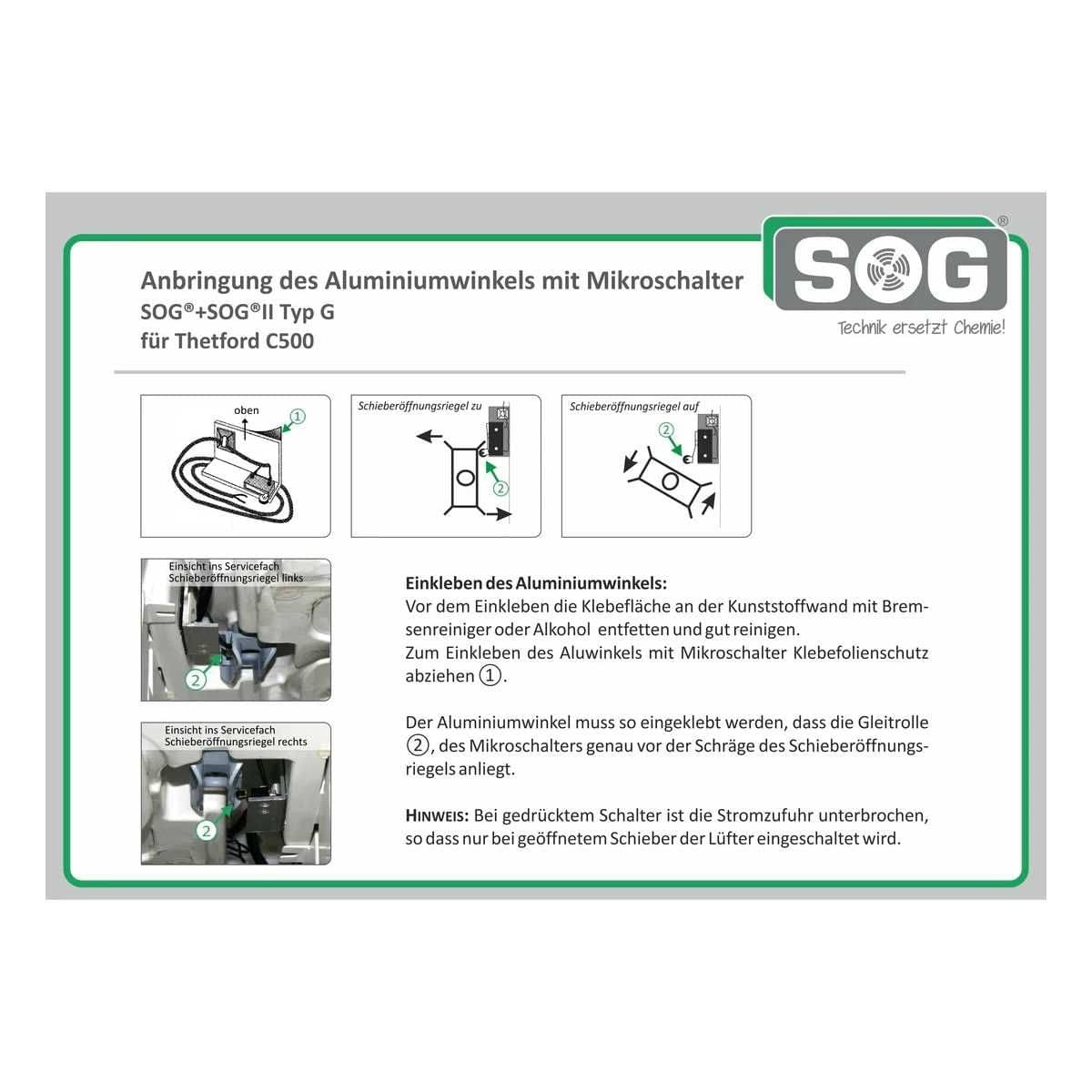 SOG Ersatzteil Mikroschalterset Typ G fuer Thetford C500 528 070 0