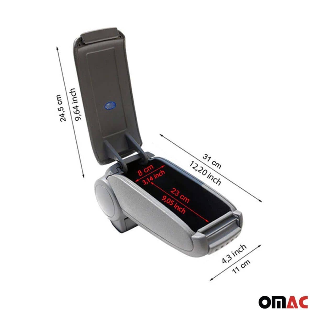 OMAC Mittelarmlehne Armlehne Mittelkonsole Hyundai i20 Bj. 2015-2020 PU-Leder Schwarz - 3241603