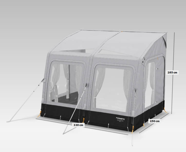 DOMETIC aufblasbares Vorzelt Rally AIR Tour 330S- 330 x 250 cm- Anbauhoehe 235-265 cm - 9120002323