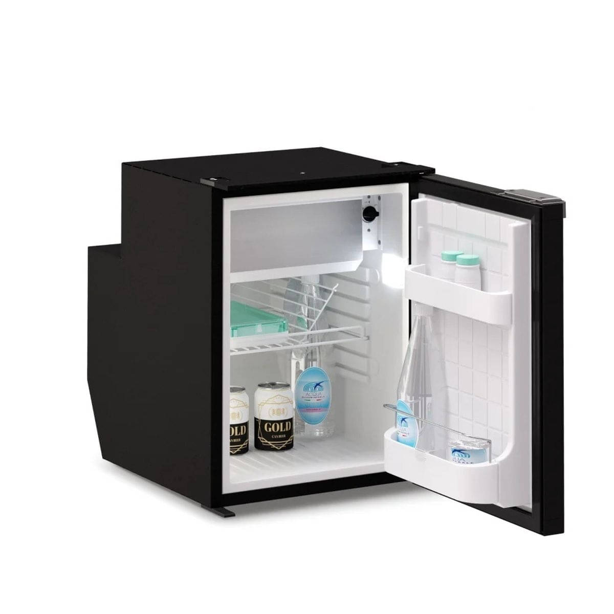 VITRIFRIGO Kompressor-Kuehlschrank C51i CHR 12-24 V 51 L mit Gefrierfach Schwarz