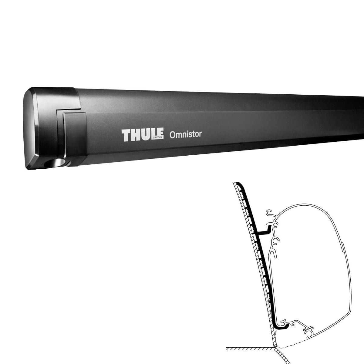 THULE Markise 5200 Mystic grau 350 cm Gehäuse anthrazit inkl. Adapter Renault Master Hochdach L3H3 Thule Omnistor 5200 -3-52x2.50- - 301223 - Markise THULE Omnistor 5200 Mystic grau 350 cm Gehaeuse anthrazit
