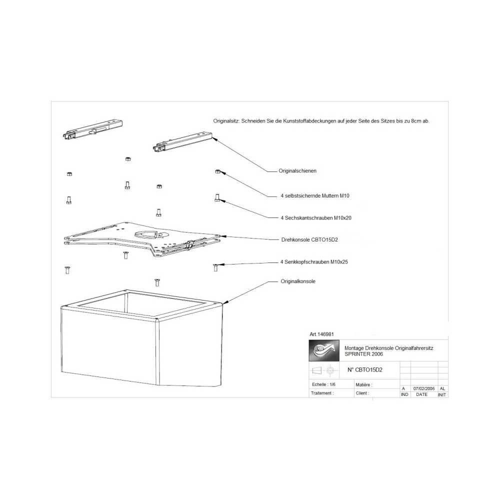 SCOPEMA Drehkonsolen-Set MB Sprinter Bj- 06-18-VW Crafter Bj. 06-16 Fahrer- und Beifahrerseite - CBTO15G2 CBTO15D2