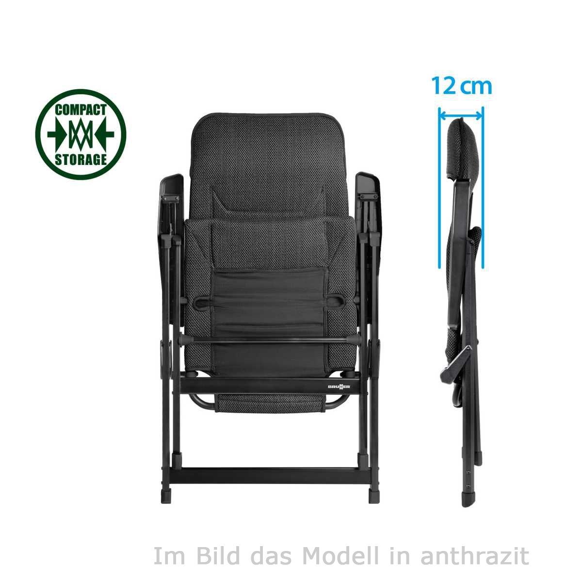 BRUNNER Campingstuhl REBEL 3D Pro - Medium Dunkelblau 2er-Set - Rolltisch TITANIUM AXIA 2 104x62 cm - 0404002N.C51M 0406097N