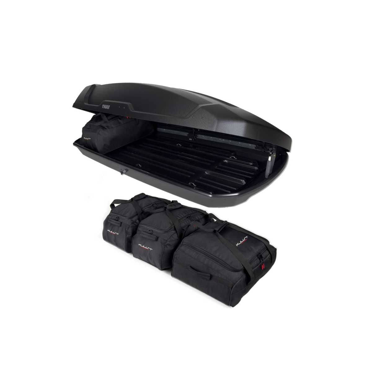 KJUST Dachboxen Taschen Set fuer Dachbox THULE FORCE XT XL 4er-Set - 13152