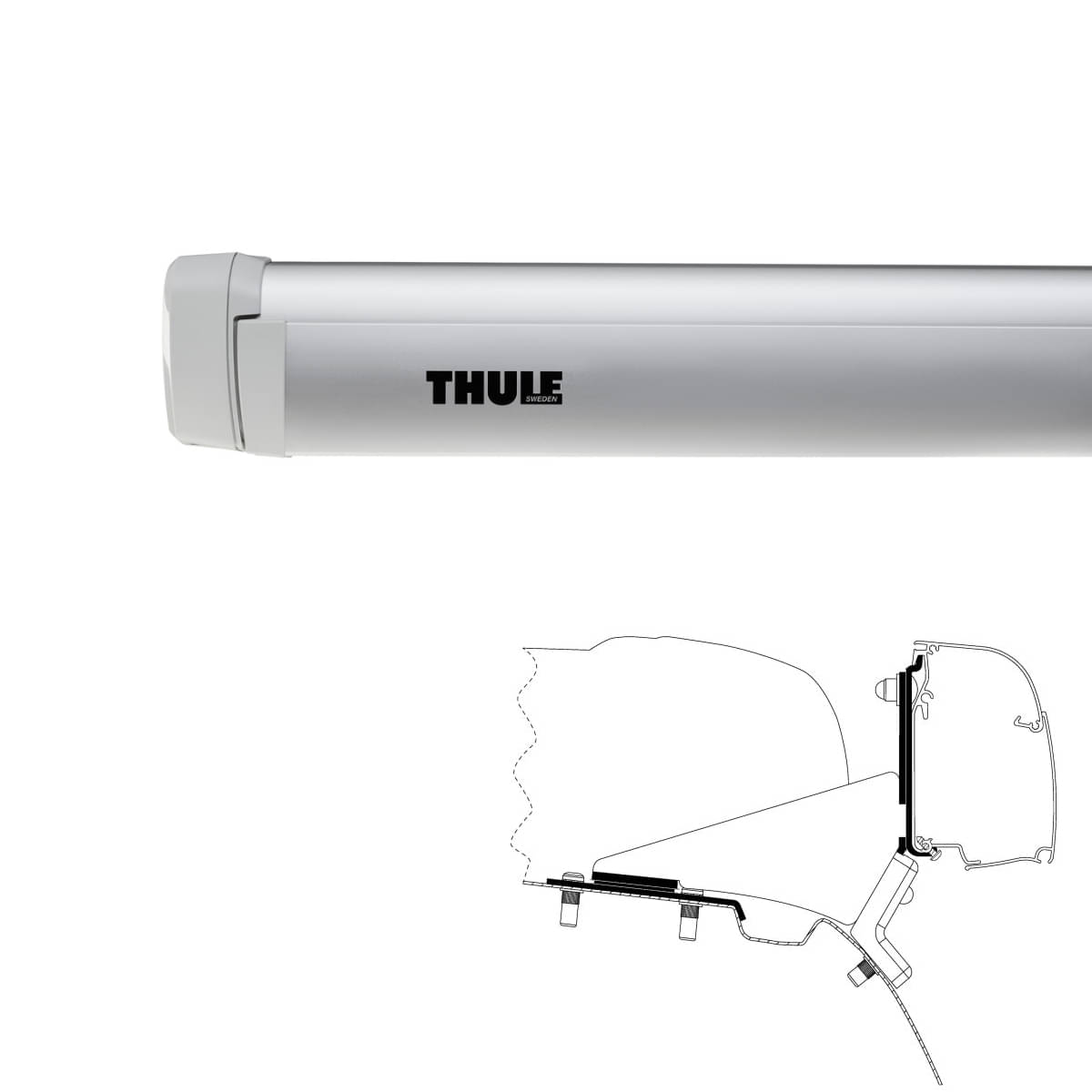 THULE Omnistor Markise 4200 Gehaeuse eloxiert Tuch Mystic grau 260 cm - 302810