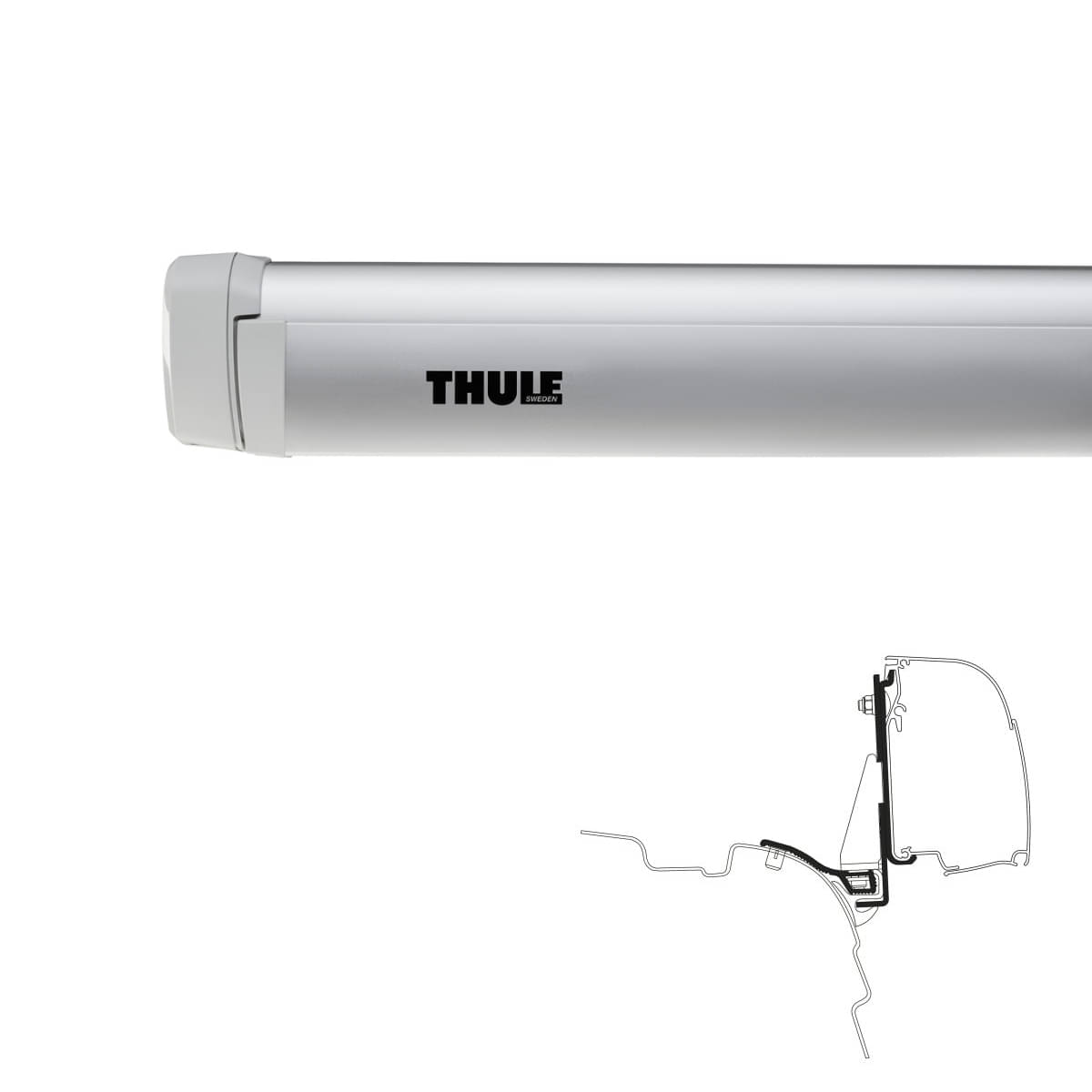 THULE Omnistor Markise 4200 Gehaeuse eloxiert Tuch Mystic grau 260 cm - 302810