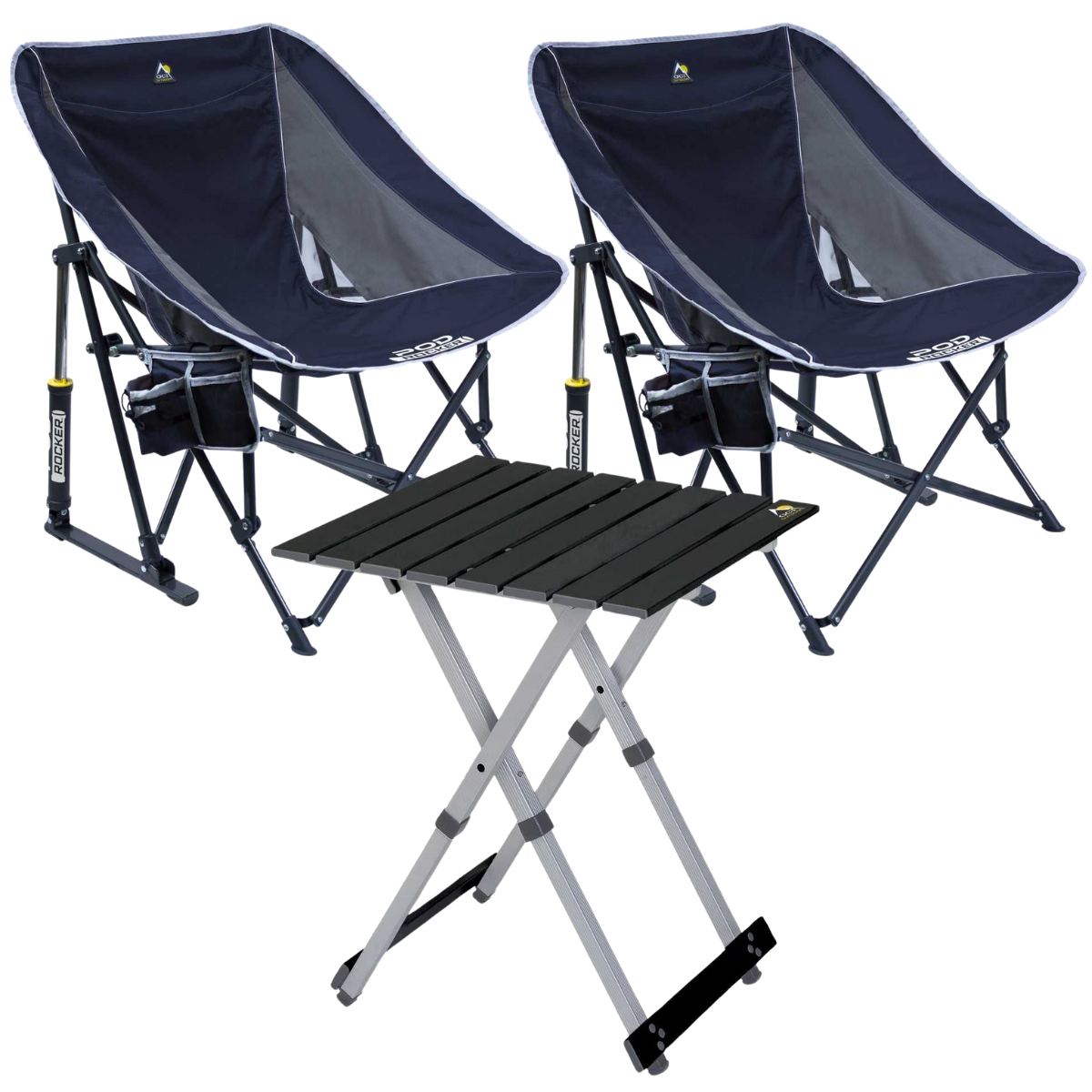 Set GCI Tisch Camp Table 20 - 2 Schaukelstuehle Pod Rocker Indigo Blue - 37460 39126