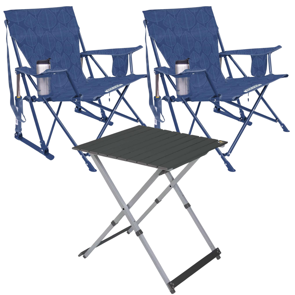 Set GCI Tisch Camp Table 25 - 2 Schaukelstuehle Kickback Rocker Leaf Soft Navy - 410323 39226