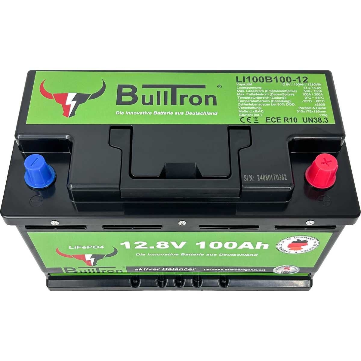 BULLTRON Lithium-Batterie BASIC 100Ah 12V inkl. BMS 100A Dauerstrom - LI100B150-12-B