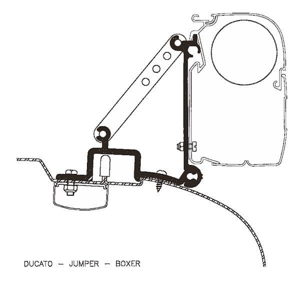 THULE Adapter Kit Fiat Ducato bis Modelljahr 2006 Set fuer Markise 5200 307913