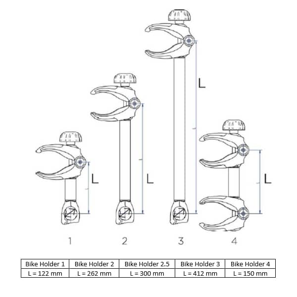 Thule Bike Holder 2-5 with AcuTight Knob - 302522 - Fahrradhalter Thule Bike Holder 2.5 abschliessbar AcuTight 30 cm
