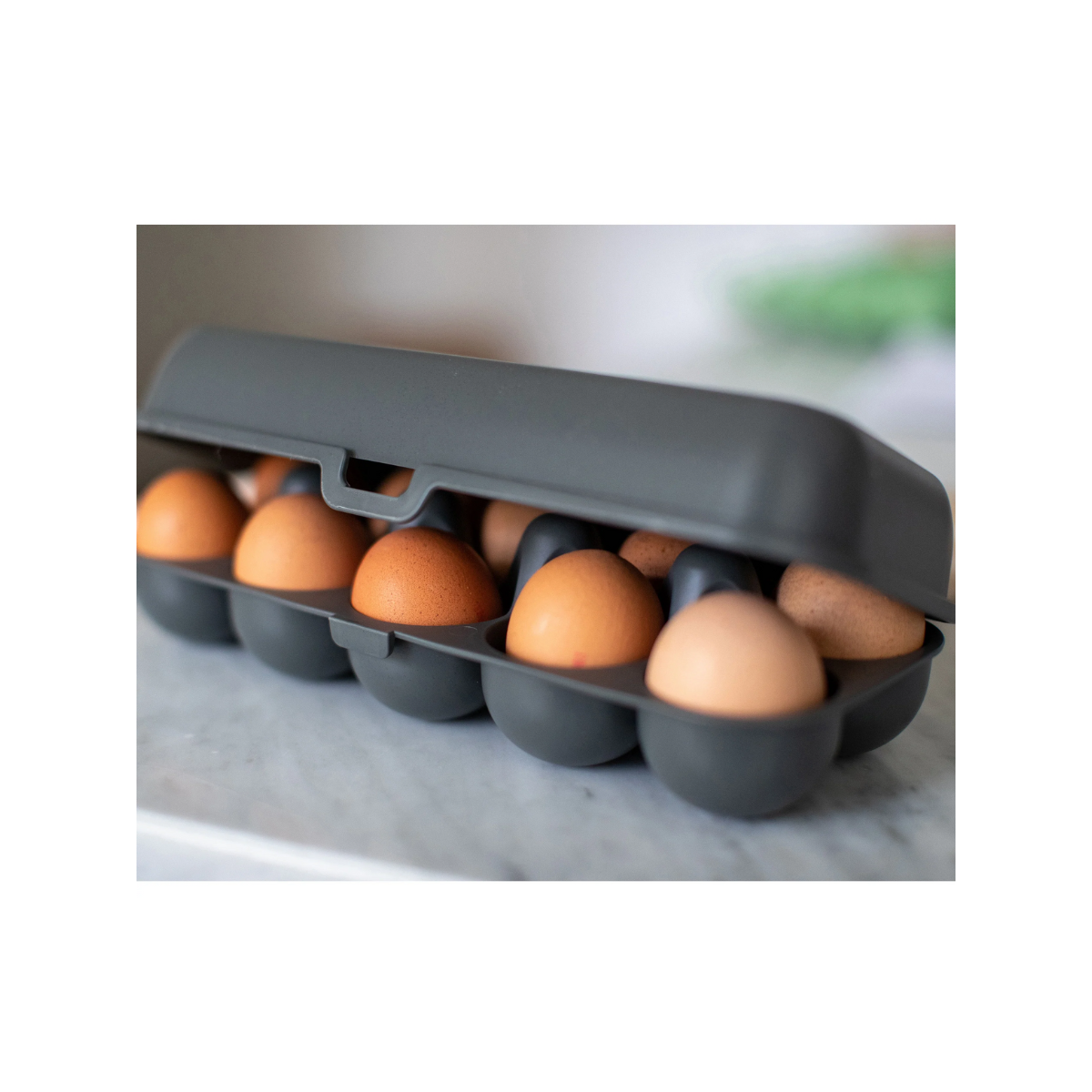 KOZIOL Eierbox EGGS TO GO nature ash grey 10 Eier - 7179701