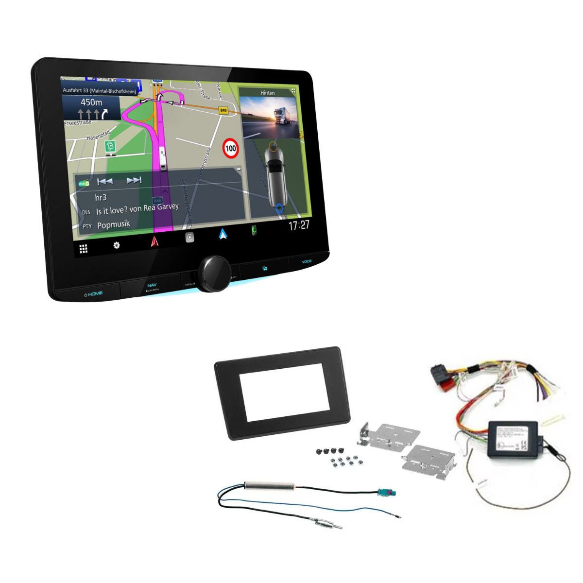 KENWOOD DNR992RVS inkl- Installations-Kit mit LFB fuer Renault Master ab Bj. 2019