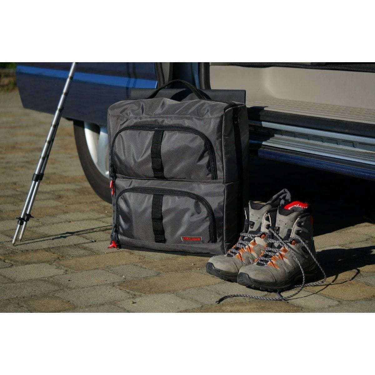 Fenstertaschen-Set FELLEISEN 1x BasicONE - 1x Flexbag fuer VW Transporter T5-T6-T6.1 mit Gurt im Fenster- Fahrer- oder Beifahrerseite- Schwarz- ohne Thermomatte TSY 5301 12-A