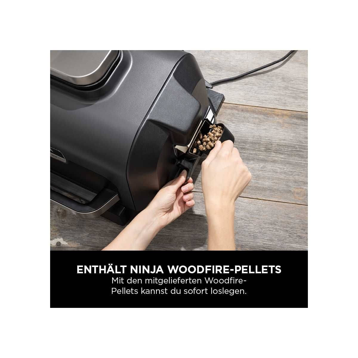 NINJA Woodfire Pro XL - Elektrischer Outdoor Grill - Smoker mit Smart Cook System - OG850EU