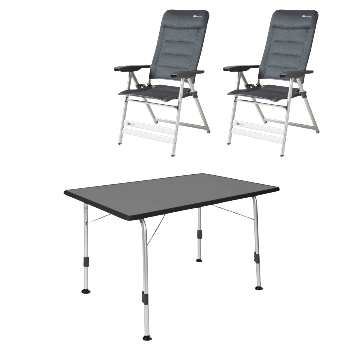 DUKDALF Stuhl Sublime 3D Mesh anthrazit 2er-Set - Tisch STABILIC II 100x68 cm anthrazit - 41-13-8800-4 40-24-1007.4