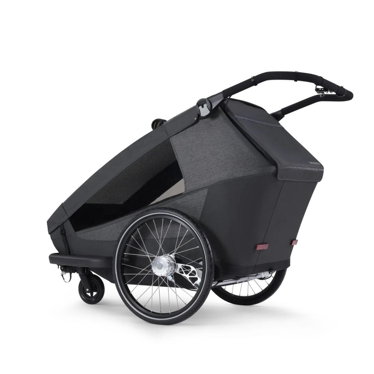 CROOZER Kinderfahrradanhaenger Kid Yuuna Moonlight Black mit Babyliege und Premium-Sitz - 121001124 122000024 122400024