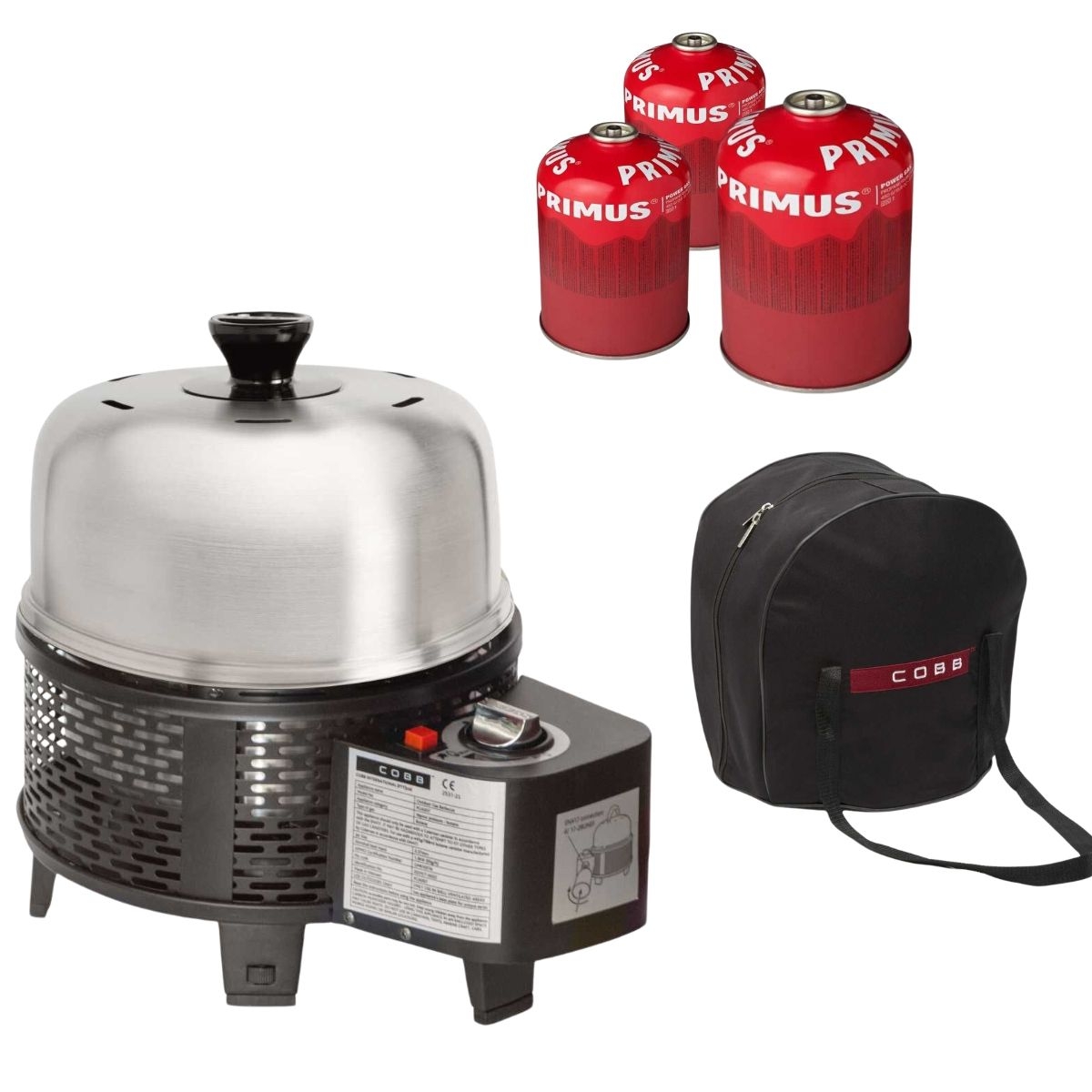 COBB Pro Gas Black und Grillplatte und Tasche und 3x Gaskartusche