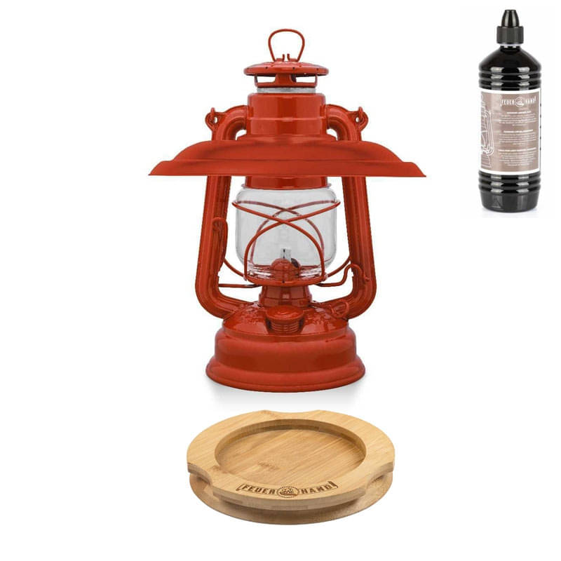 FEUERHAND Sturmlaterne 276 Brick Red Komplett-Set 3.0