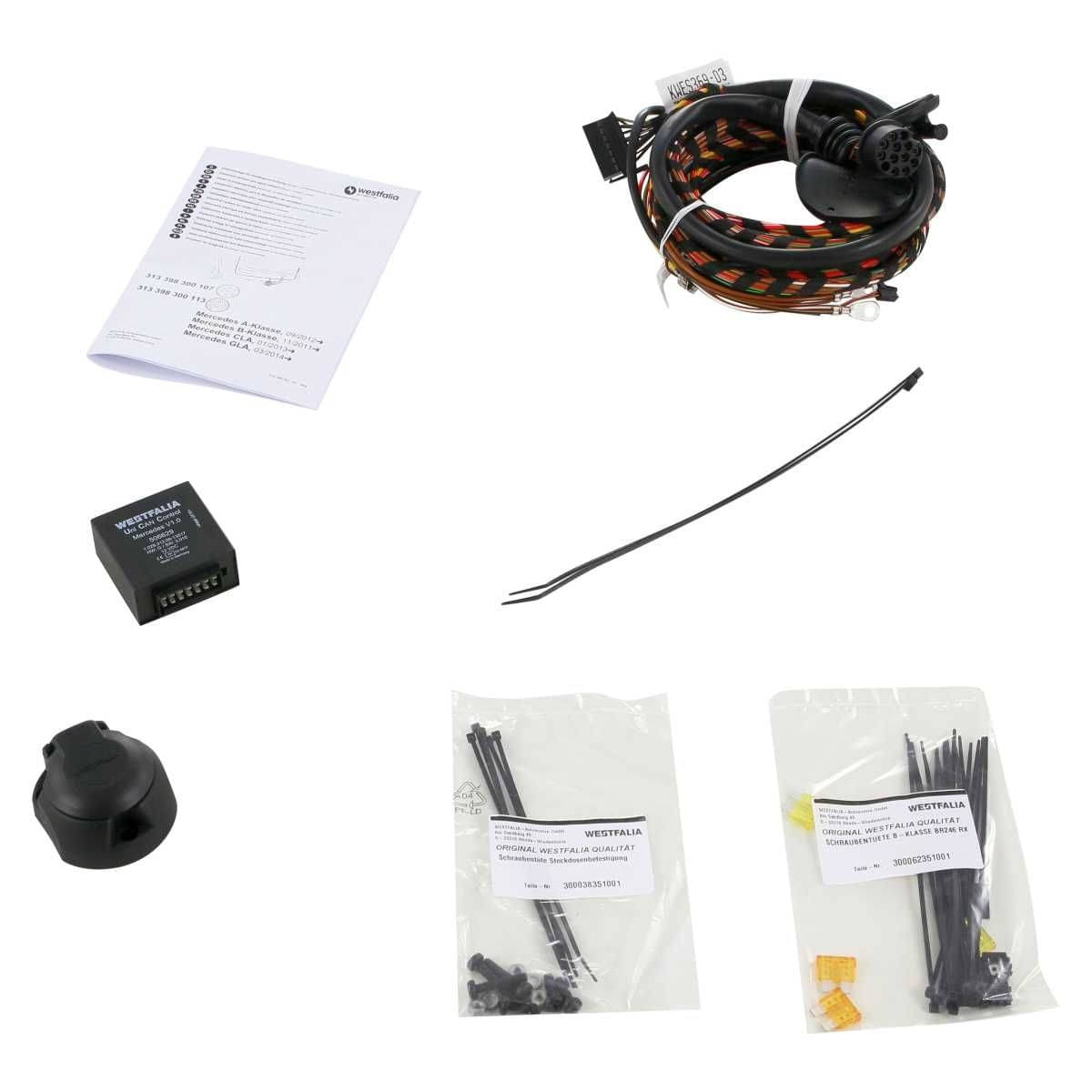 Westfalia Abnehmbare Anhaengerkupplung fuer Mercedes GLA -X156- -BJ 03-2014-12-2019- CLA -C117- -BJ 04-2013-03-2019- - im Set mit 13-pol. fahrzeugspezifischem Elektrosatz - 313400900113