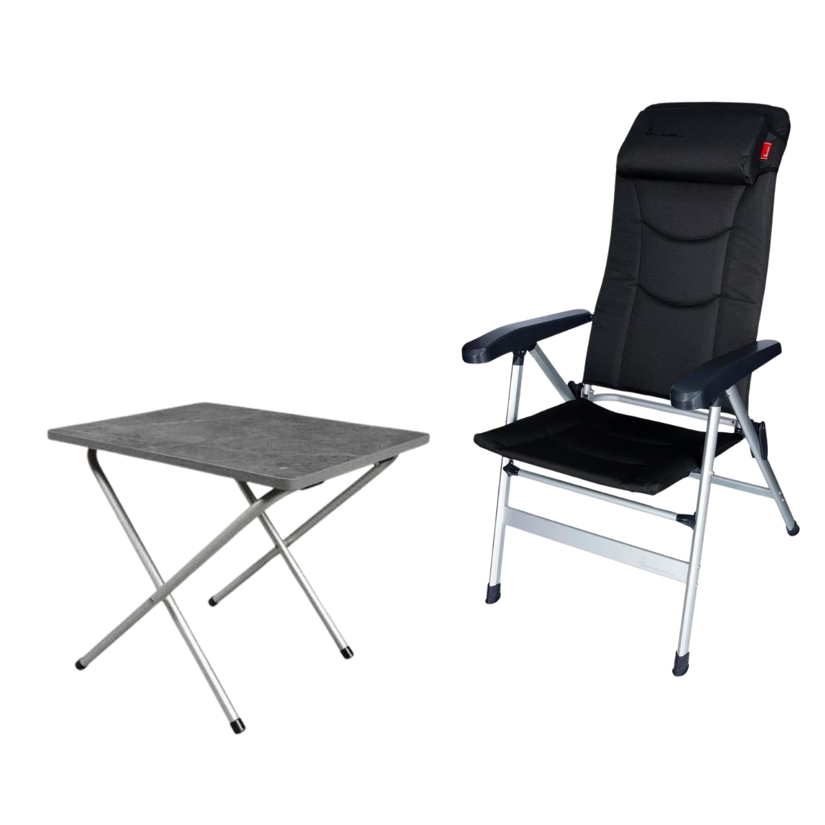 ISABELLA Campingstuhl Thor dunkelgrau mit Beistelltisch 50 x 40 cm ISABELLA Campingstuhl Thor dunkelgrau mit Beistelltisch 50 x 40 cm