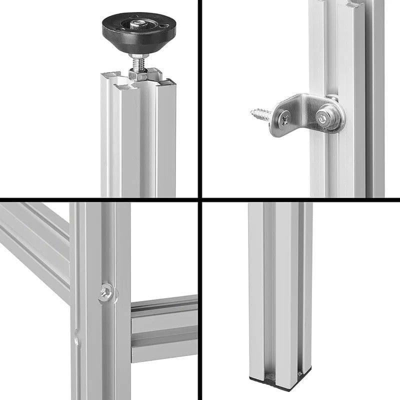ProPlus Aufbewahrungssystem Aluminium fuer Wohnmobilgarage – Basispaket mit 3 Faechern- 65 x 41 x 144 cm- 230400