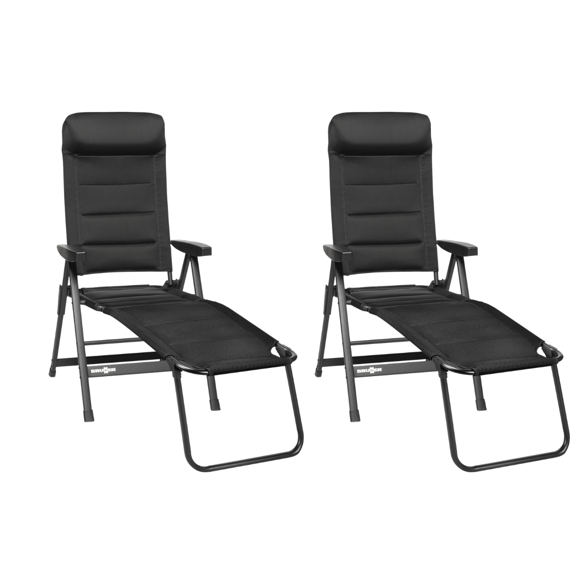 BRUNNER Campingstuhl SKYE 3D Schwarz mit Beinauflagen 2er-Set - 0404063N-C09 0404064N.C09